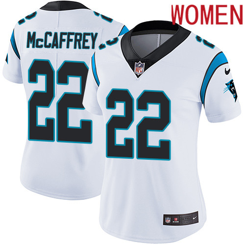 2019 Women Carolina Panthers #22 McCaffrey white Nike Vapor Untouchable Limited NFL Jersey->women nfl jersey->Women Jersey